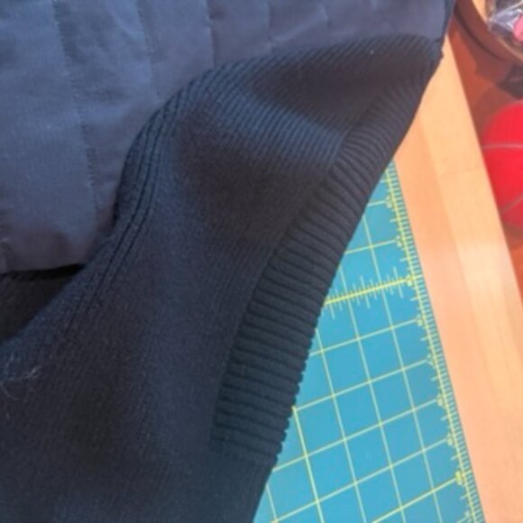 Men's 2X full zip sweater jacket with windproof, quilted and padded front layer. - Picture 9 of 9